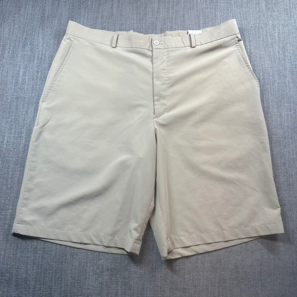 Slazenger Golf Shorts Mens 38 Tan Excellent Performance Stretch Flat Front